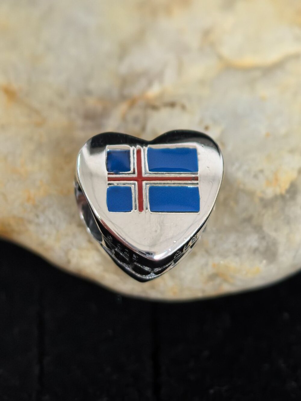 Pandora ICELAND Flag I Love ICELAND Exclusive Heart Charm, S925 Silver (Women's)